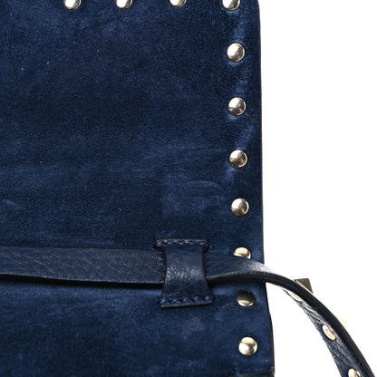 Valentino Garavani Pebbled Calfskin Medium Rockstud Flip Lock Crossbody Bag Navy 13 of 16
