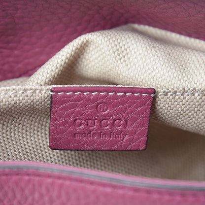 Gucci Pebbled Calfskin Small Soho Chain Shoulder Bag Peonia Flower 6 of 10