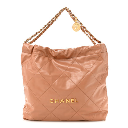 Chanel Shiny Calfskin Quilted Chanel 22 Camel 1 of 11