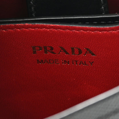 Prada Saffiano Cuir Small Panier Bucket Bag Black Fuoco 6 of 17