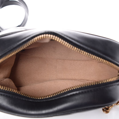 Gucci Calfskin Matelasse Mini GG Marmont Chain Shoulder Bag Black 5 of 7