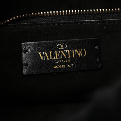 Valentino Garavani Cashmere Knit Large Roman Stud Shoulder Bag Black 6 of 9