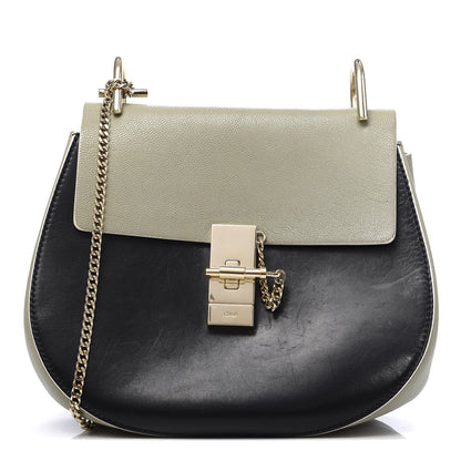 Chloe Goatskin Calfskin Bi-Color Drew Shoulder Bag Sage 1 of 11
