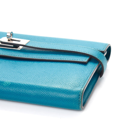 Hermes Epsom Kelly Longue Wallet Bleu Izmir 16 of 16