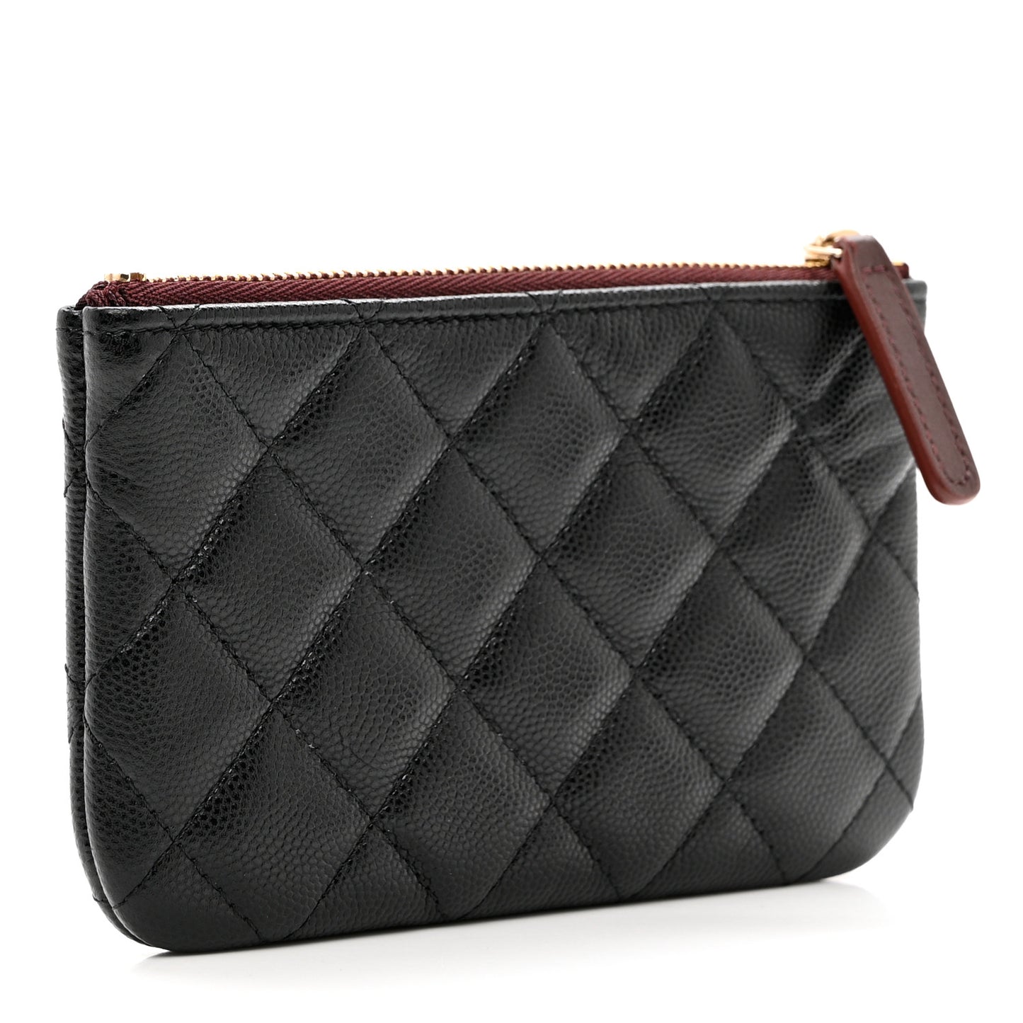 Caviar Quilted Small Cosmetic Case Black