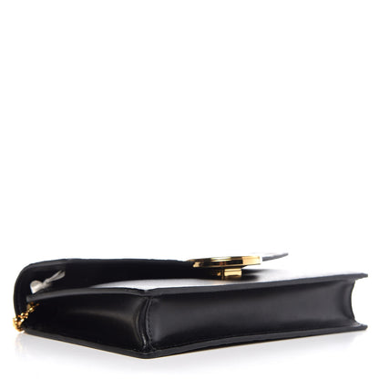 Fendi Vitello Liberty F is Fendi Bi-Color FF 1974 Embossed Medium Envelope Wallet On Chain Black Maya 4 of 7