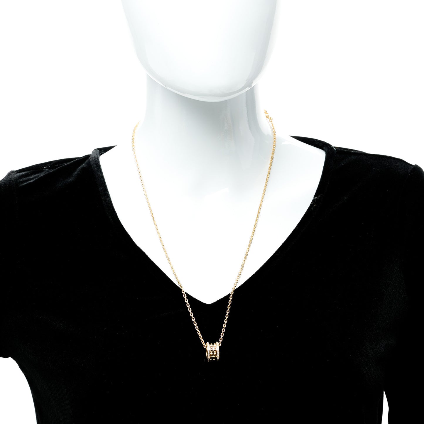 18K Yellow Gold Diamond B.Zero1 Rock Pendant Necklace
