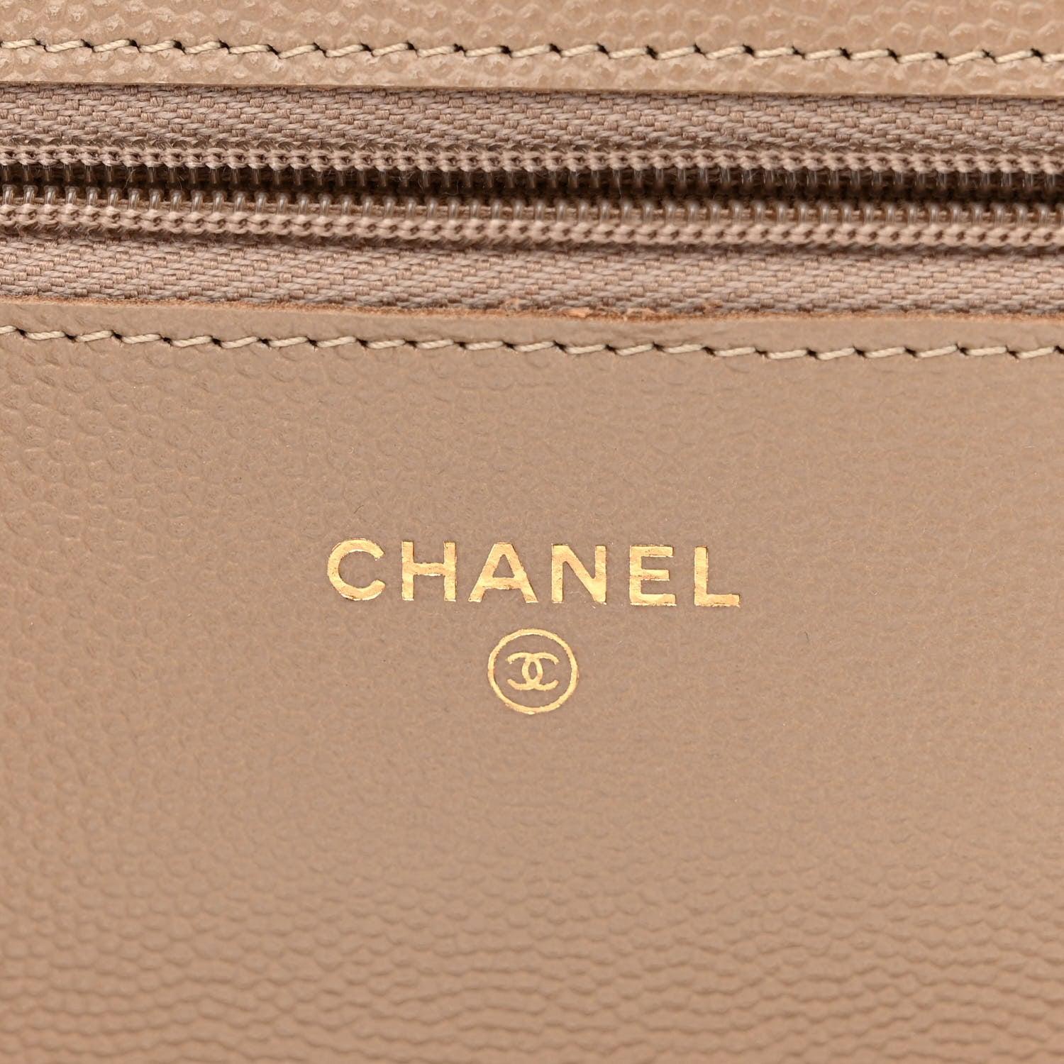 Chanel Caviar Quilted Wallet on Chain WOC Dark Beige 7 of 14