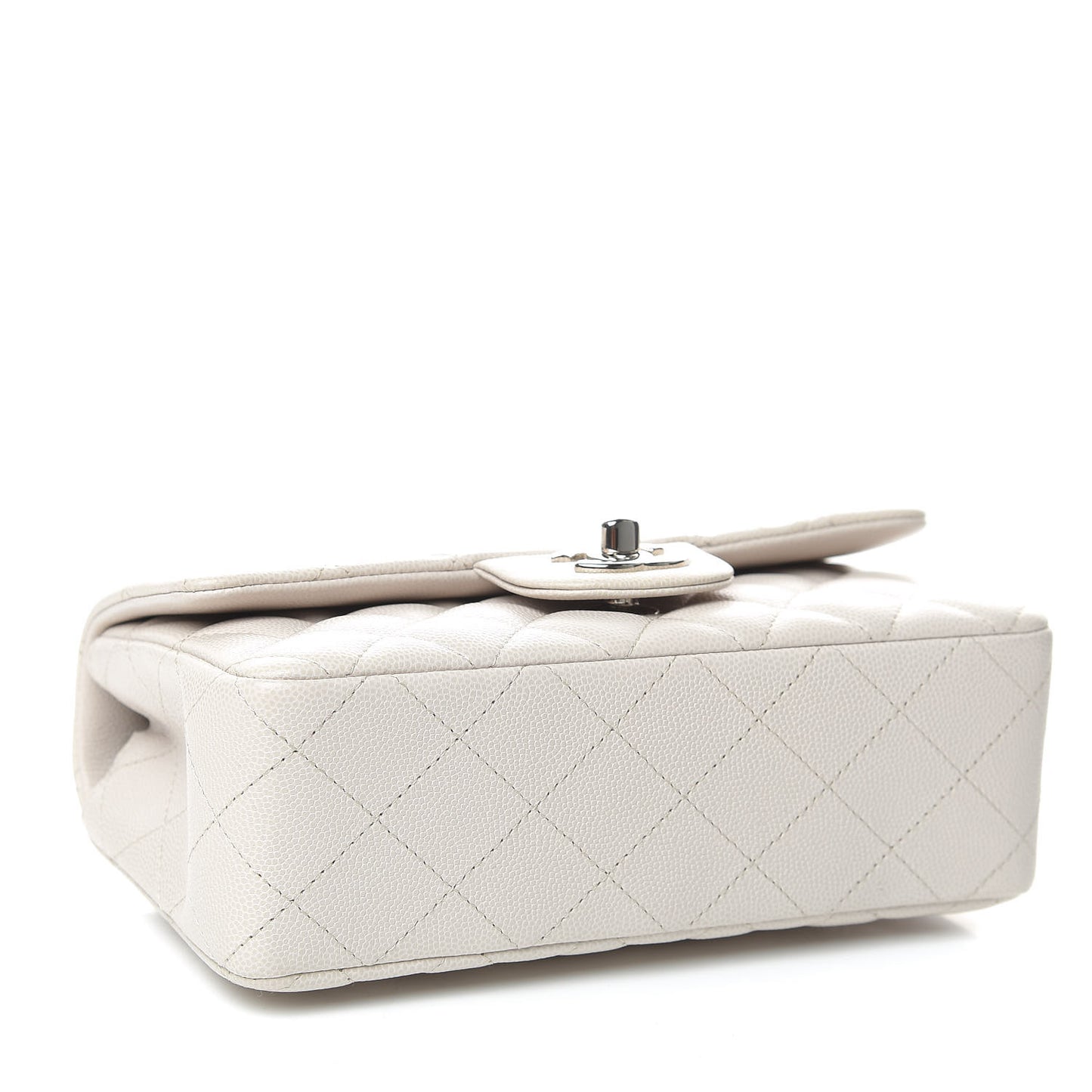 Caviar Quilted Mini Rectangular Flap Ivory