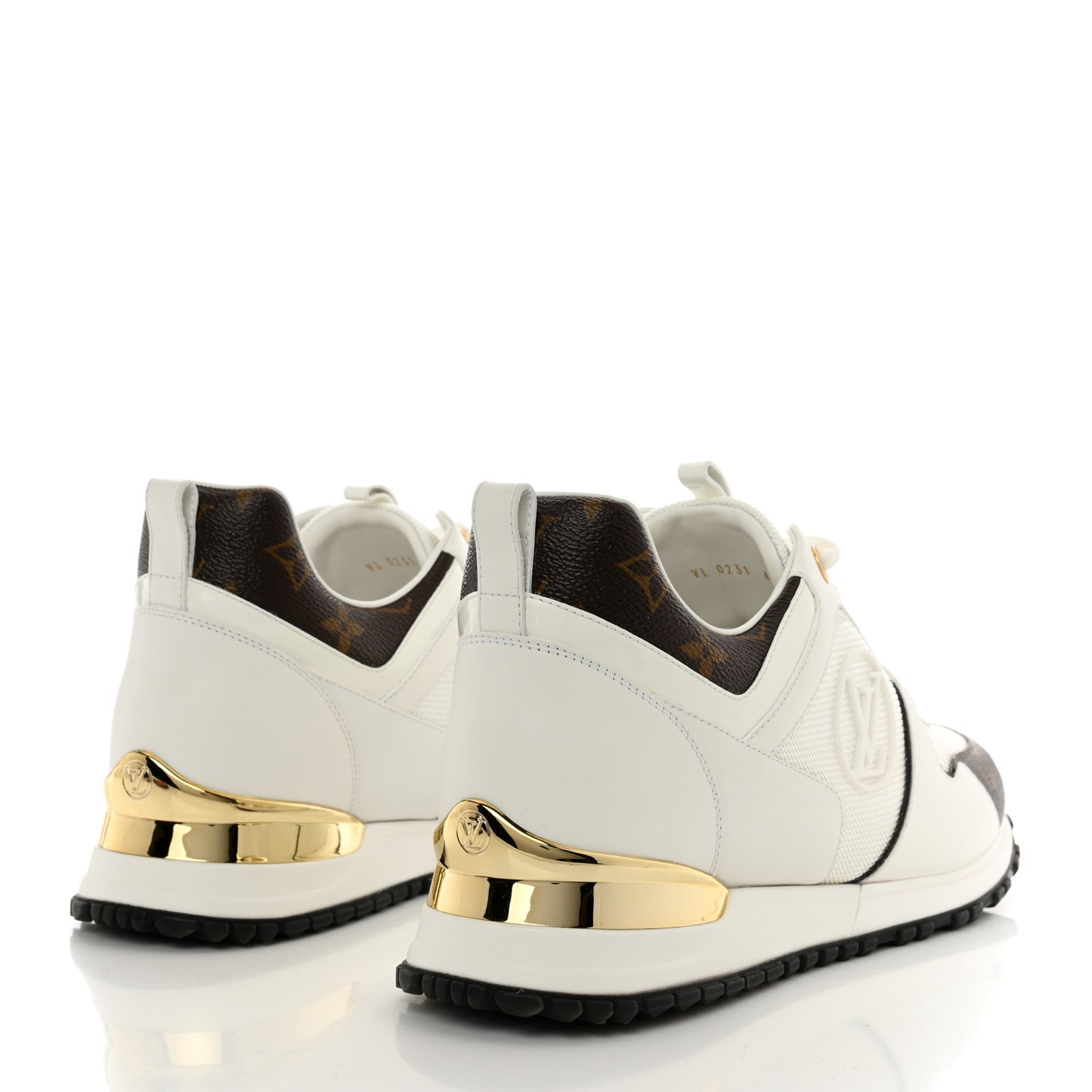 Calfskin Monogram Run Away Sneakers 41 White