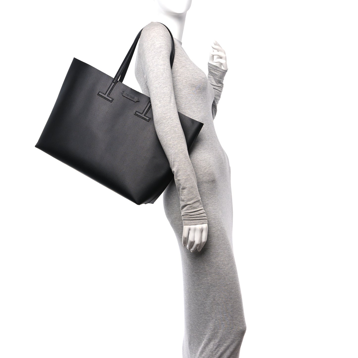 Saffiano Large T Tote Black