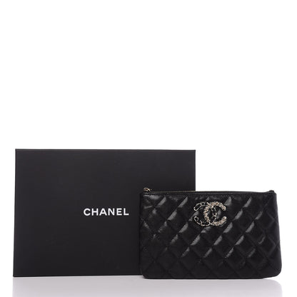 Chanel Caviar Quilted Small French New Wave CC Pouch Black 2 of 11