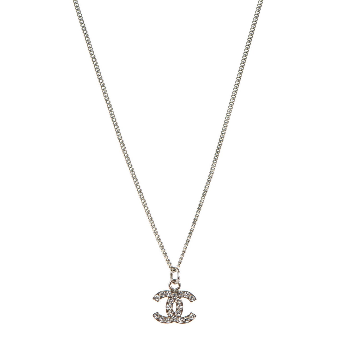 Crystal Timeless CC Necklace Silver
