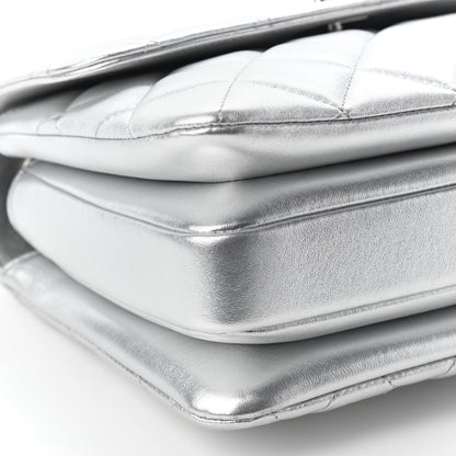 Chanel Metallic Lambskin Quilted Small Trendy CC Flap Dual Handle Bag Silver 7 of 8
