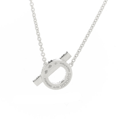 Hermes 18K White Gold Diamond Finesse Pendant Necklace 4 of 5