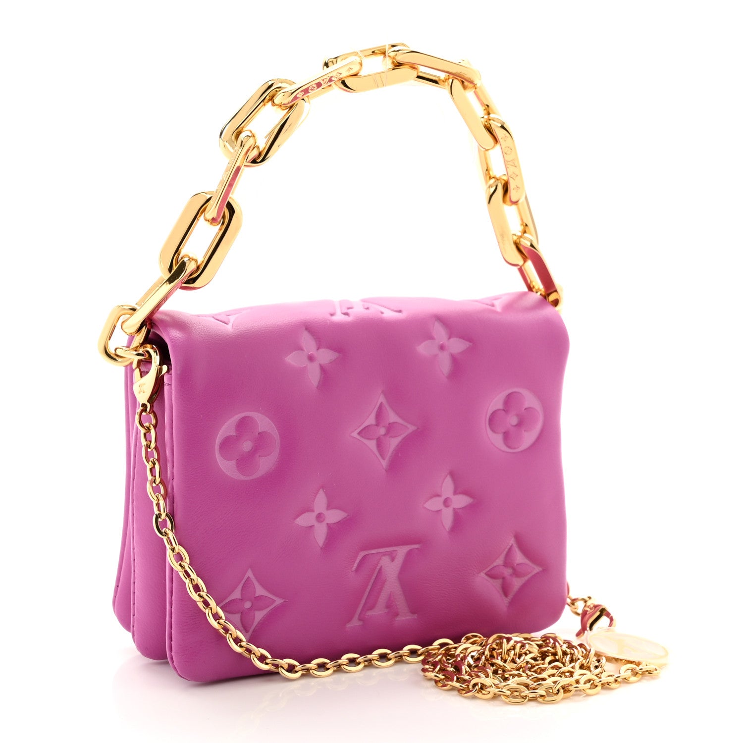 Louis Vuitton Lambskin Embossed Monogram Coussin Belt Bag Orchid 3 of 9