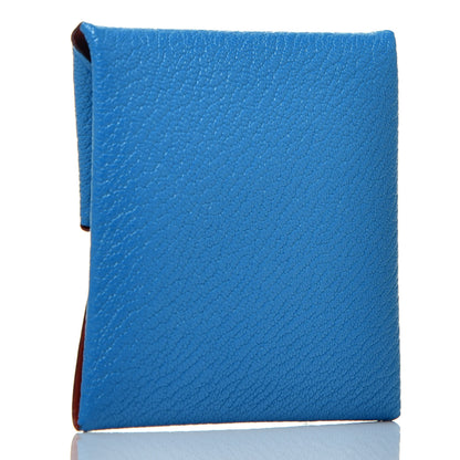 Hermes Chevre Mysore Bastia Verso Coin Purse Bleu Frida Cuivre 3 of 7