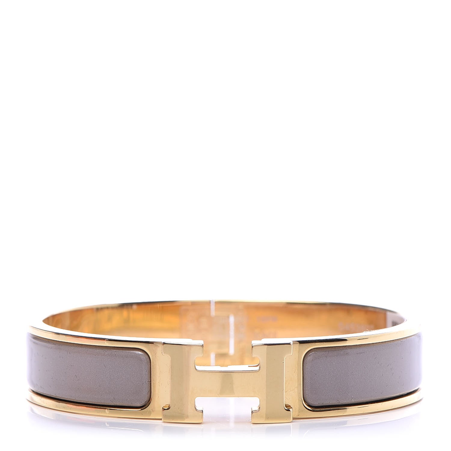 Hermes Enamel Narrow Clic Clac H Bracelet PM Marron Glace 1 of 5