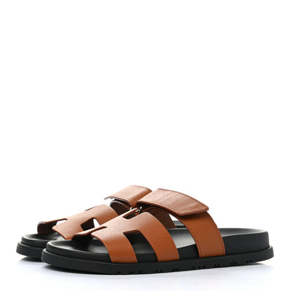 Hermes Calfskin Womens Chypre Sandals 37 Naturel 3 of 10