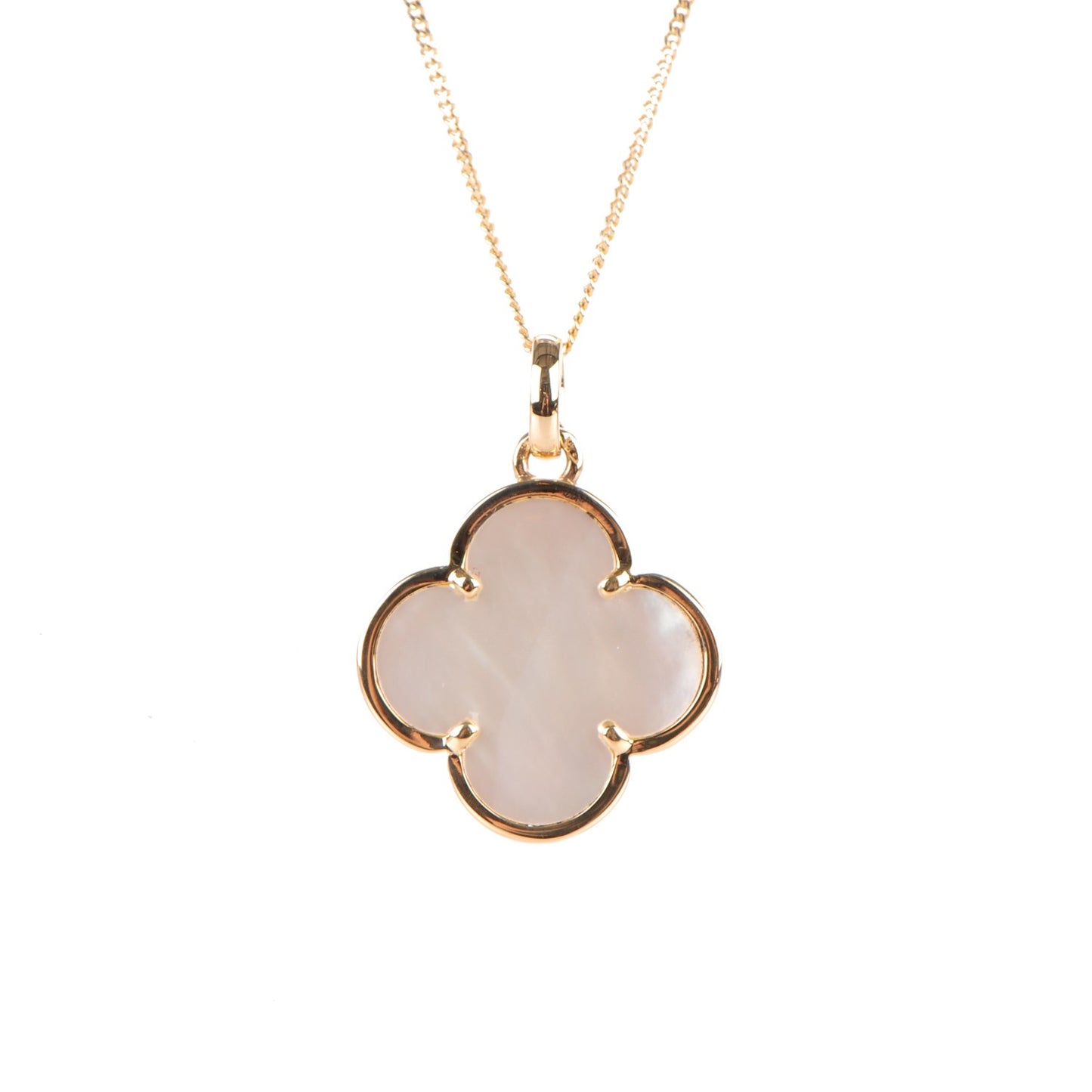 18K Yellow Gold Mother of Pearl Pure Alhambra Pendant Necklace