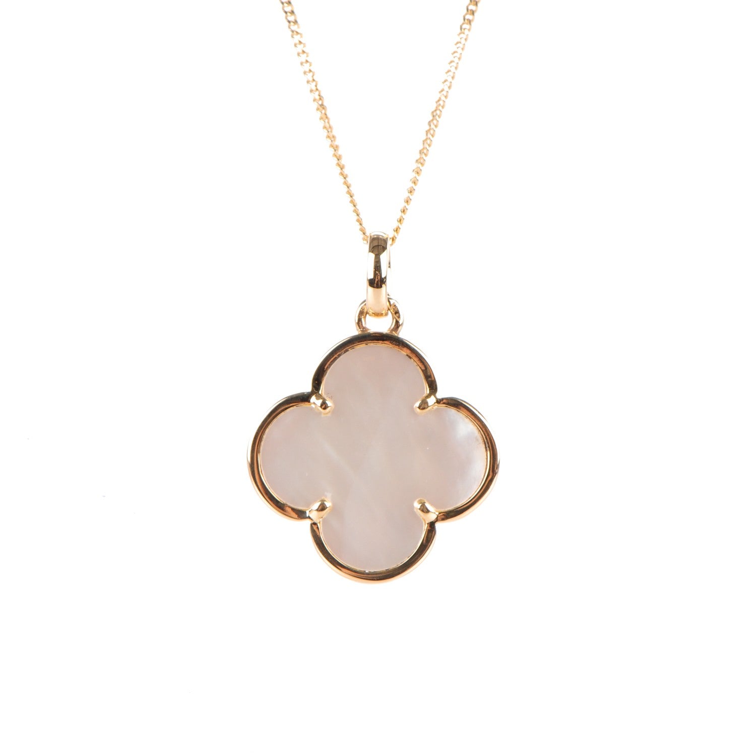 Van Cleef & Arpels 18K Yellow Gold Mother of Pearl Pure Alhambra Pendant Necklace 3 of 4