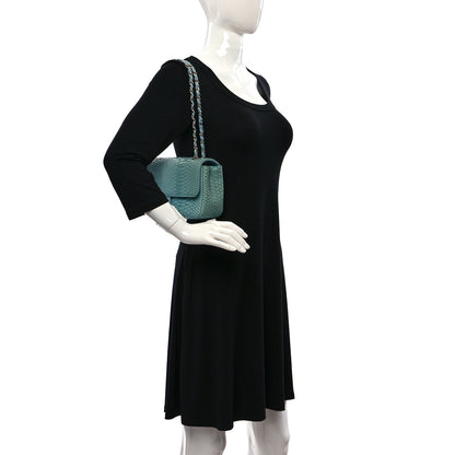 Chanel Snakeskin East West Flap Blue 2 of 10