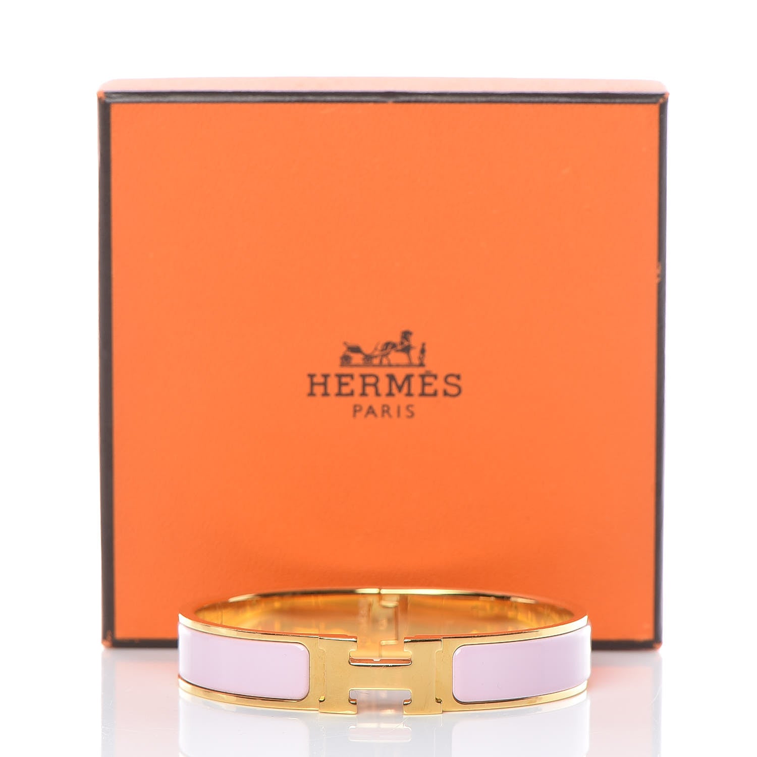 Hermes Enamel Narrow Clic Clac H Bracelet GM Rose Dragee 6 of 6