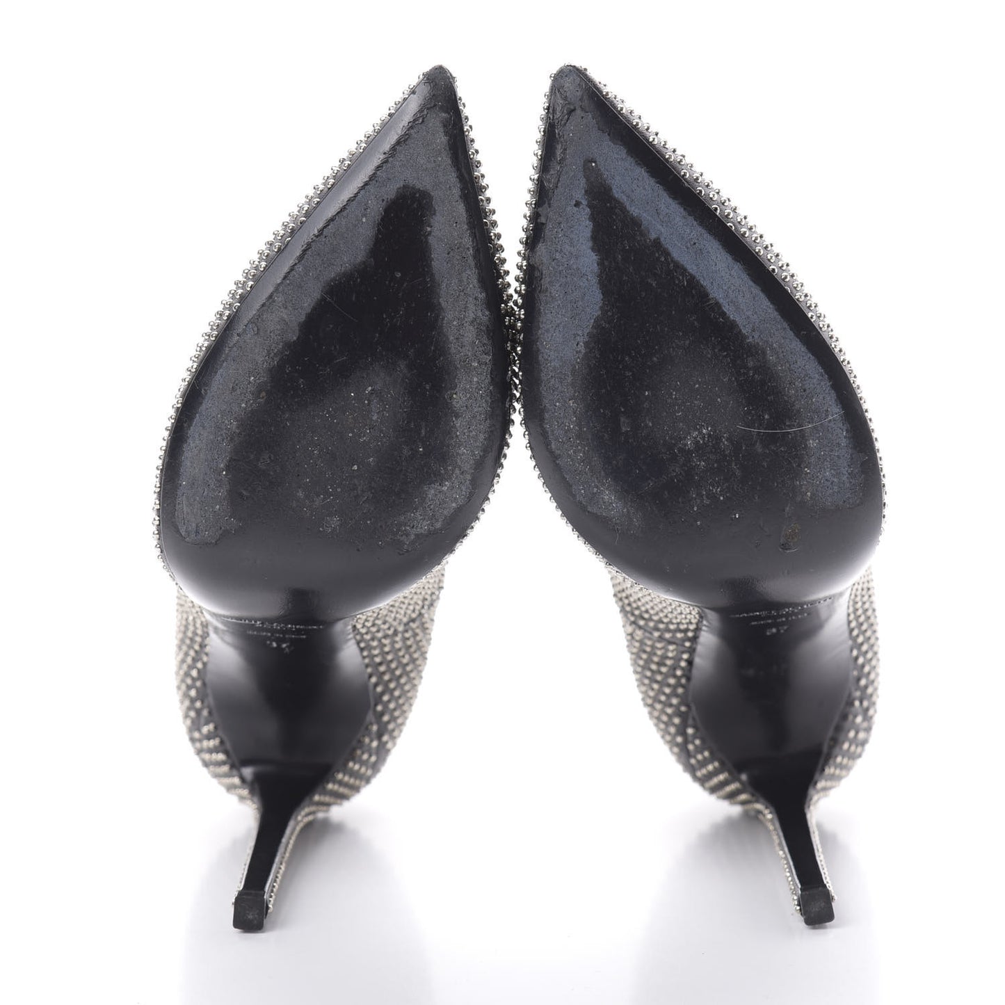 Calfskin Paris Micro Studded 110 Thorn Pumps 37 Black