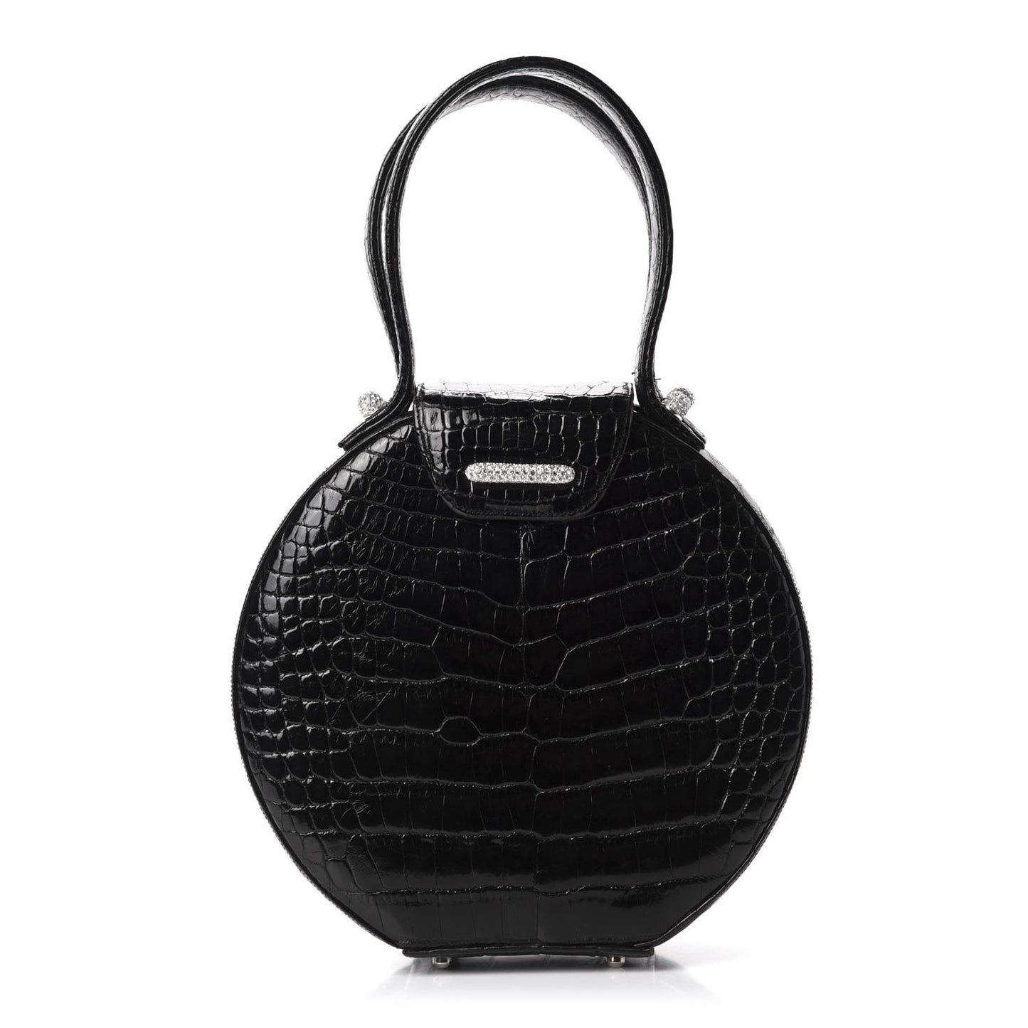Crocodile Crystal Evening Bag Black