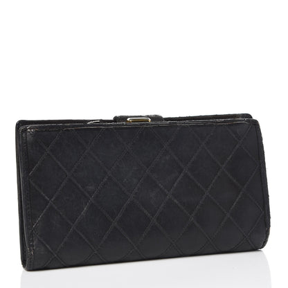 Chanel Lambskin Diamond Stitched French Wallet Black 3 of 22