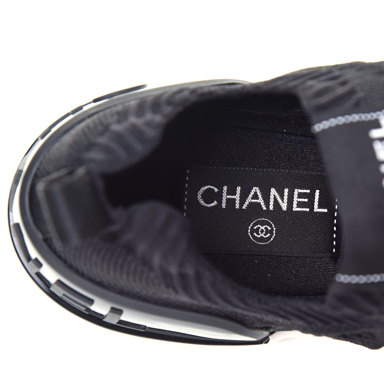 Chanel Fabric Logo Sneakers 39 Black 7 of 8