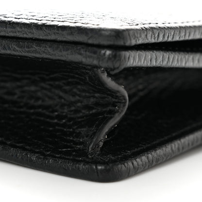 Gucci Dollar Calfskin Enamel Monochrome Mini GG Marmont Chain Wallet Black 10 of 11