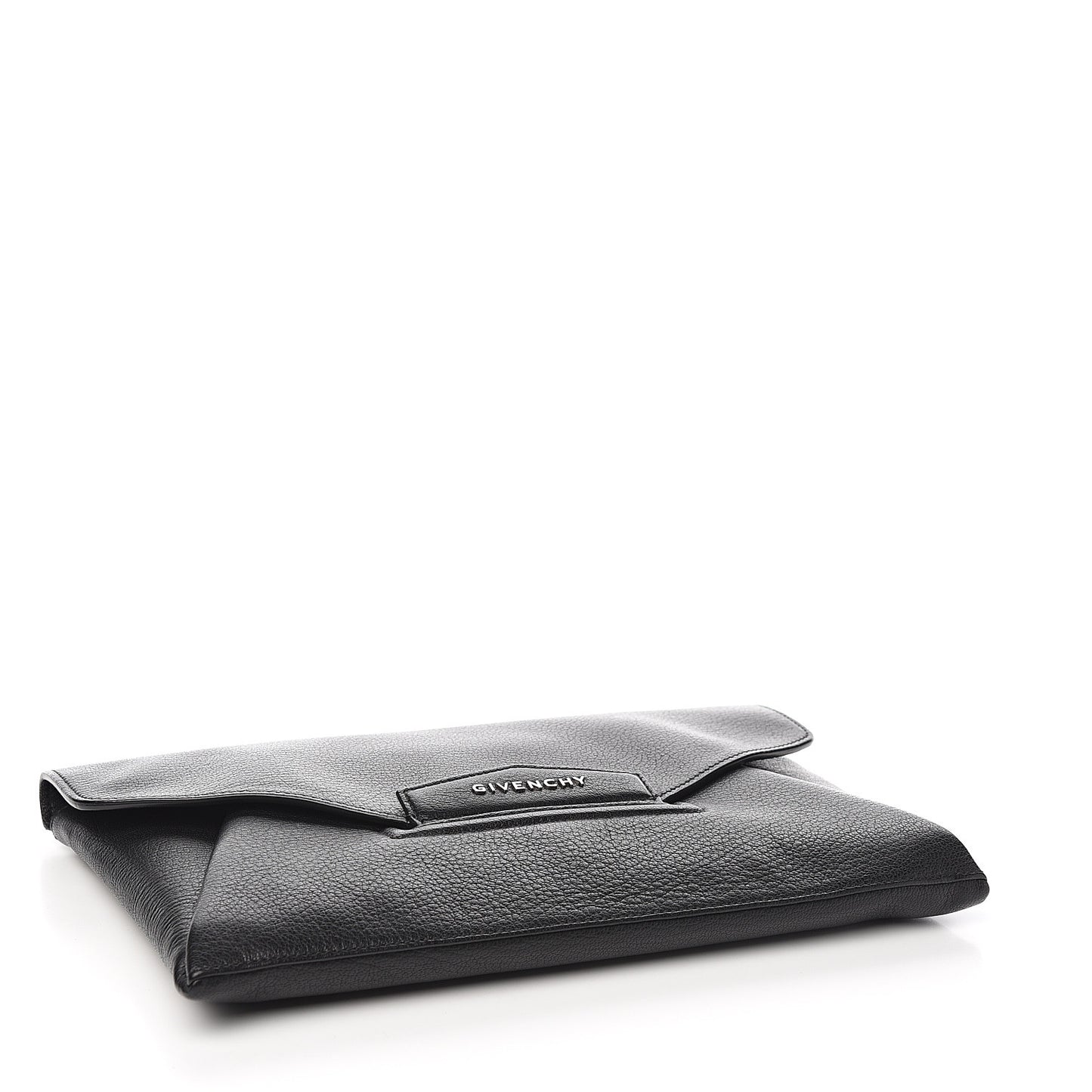 Sugar Goatskin Medium Antigona Envelope Clutch Black