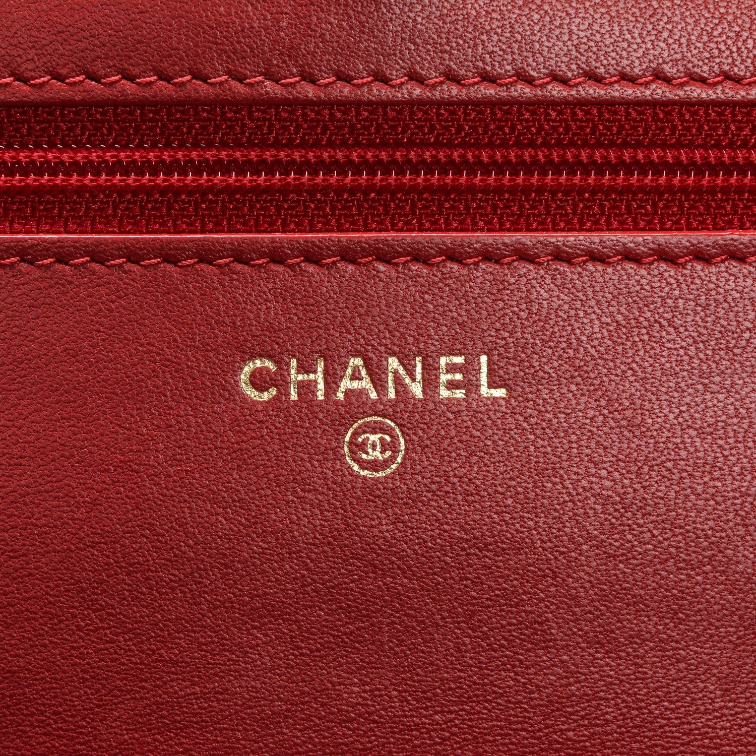 Chanel Lambskin Emoticon Wallet on Chain WOC Red 6 of 8