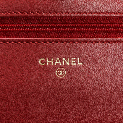 Chanel Lambskin Emoticon Wallet on Chain WOC Red 6 of 8