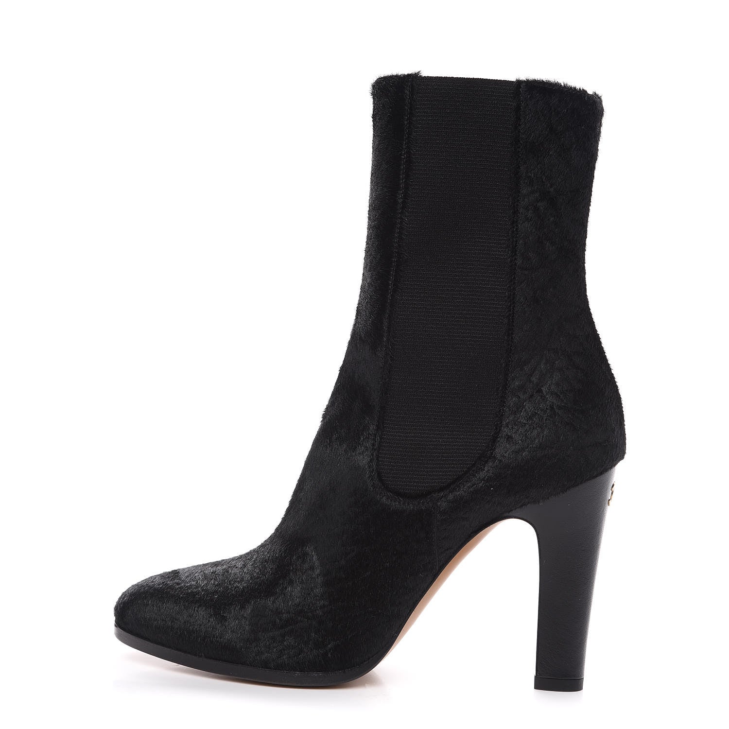 Chanel Pony Hair CC Short Boots 38 Black 1 of 9