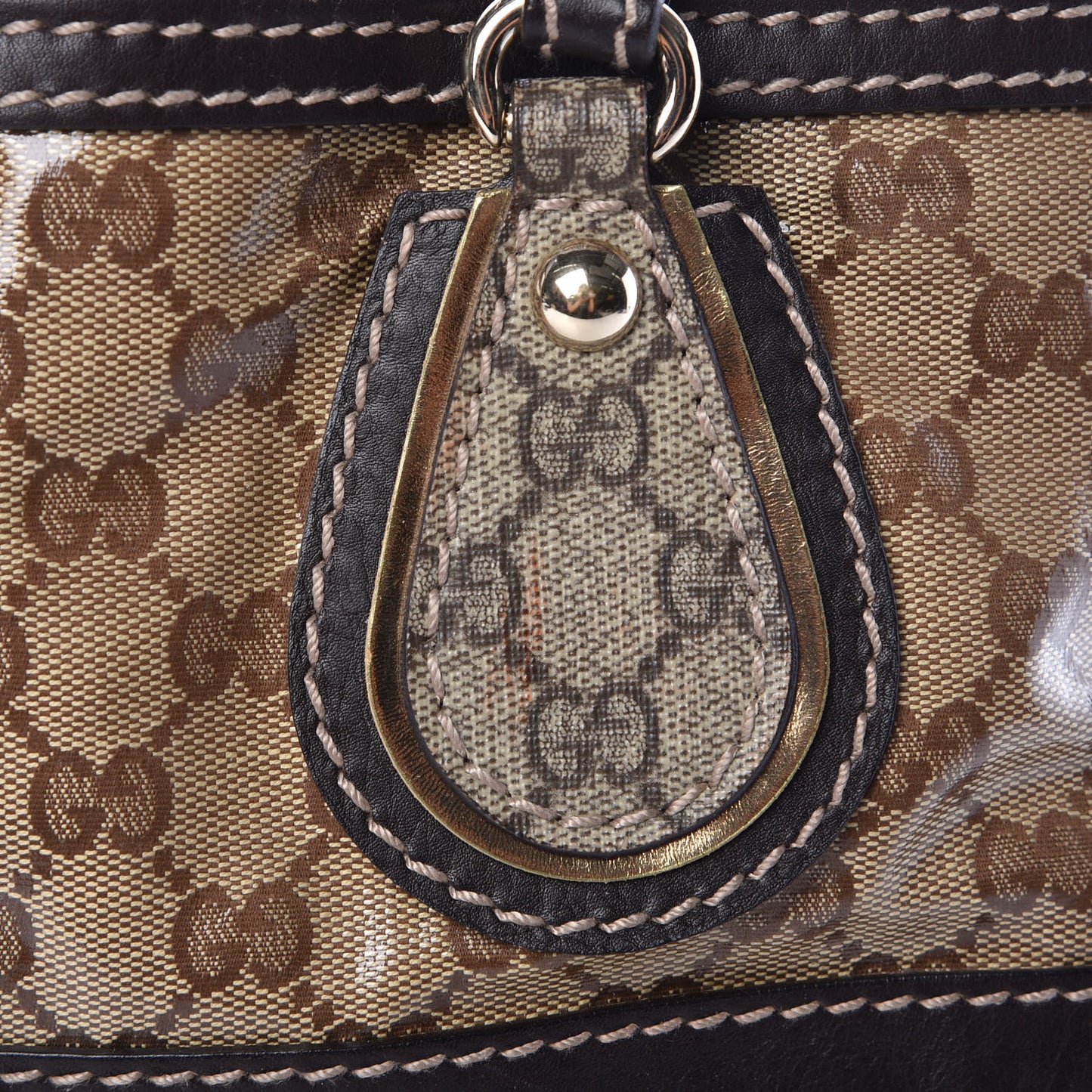 Crystal Monogram Medium Mix Tote Brown