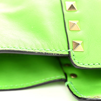Valentino Garavani Vitello Small Rockstud Tote Green Fluo 12 of 12
