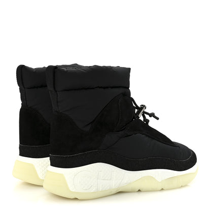 Chanel Nylon Suede Womens Short Boots 39.5 Black 5 of 10