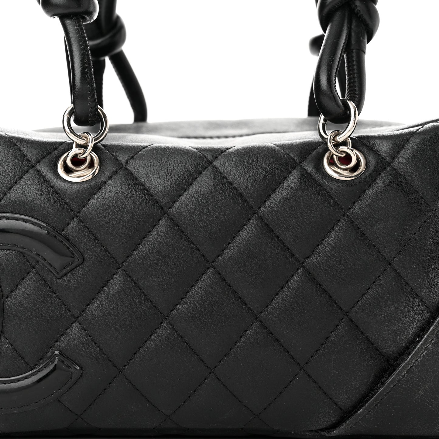 Calfskin Quilted Small Cambon Bowler Black White
