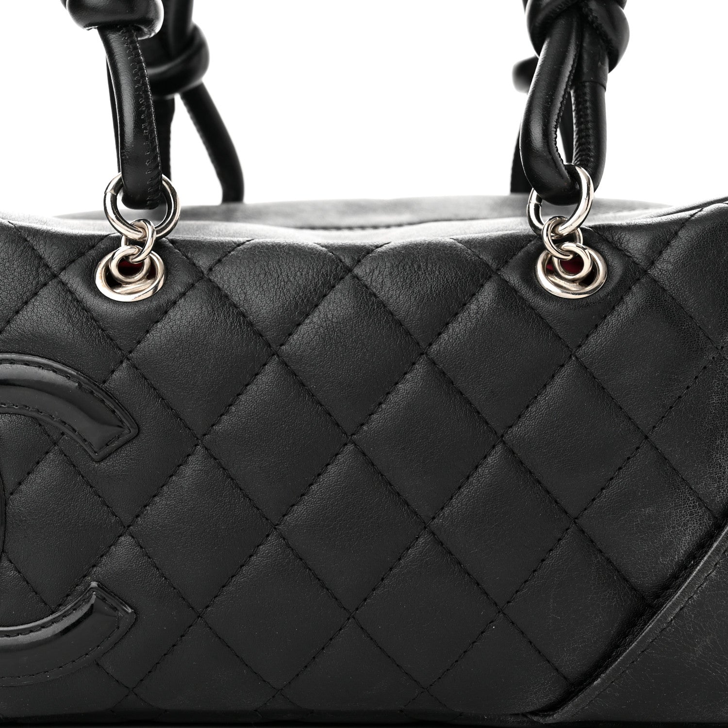 Chanel Calfskin Quilted Small Cambon Bowler Black White 8 of 10