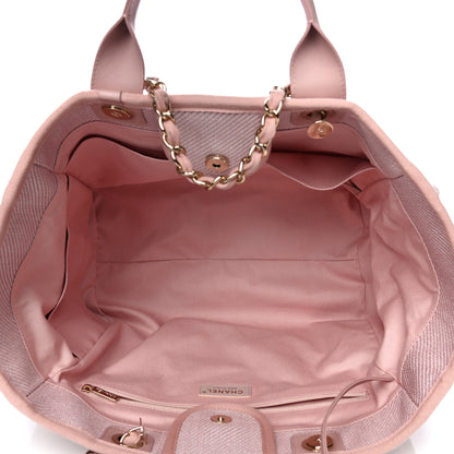 Chanel Mixed Fibers Calfskin Medium Deauville Tote Rose Pink 5 of 11
