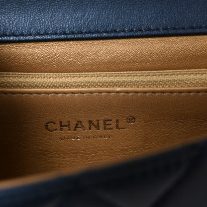 Chanel Iridescent Lambskin Quilted Small Chic Pearls Flap Blue 6 of 10