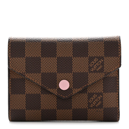 Louis Vuitton Damier Ebene Victorine Wallet Rose Ballerine 1 of 6