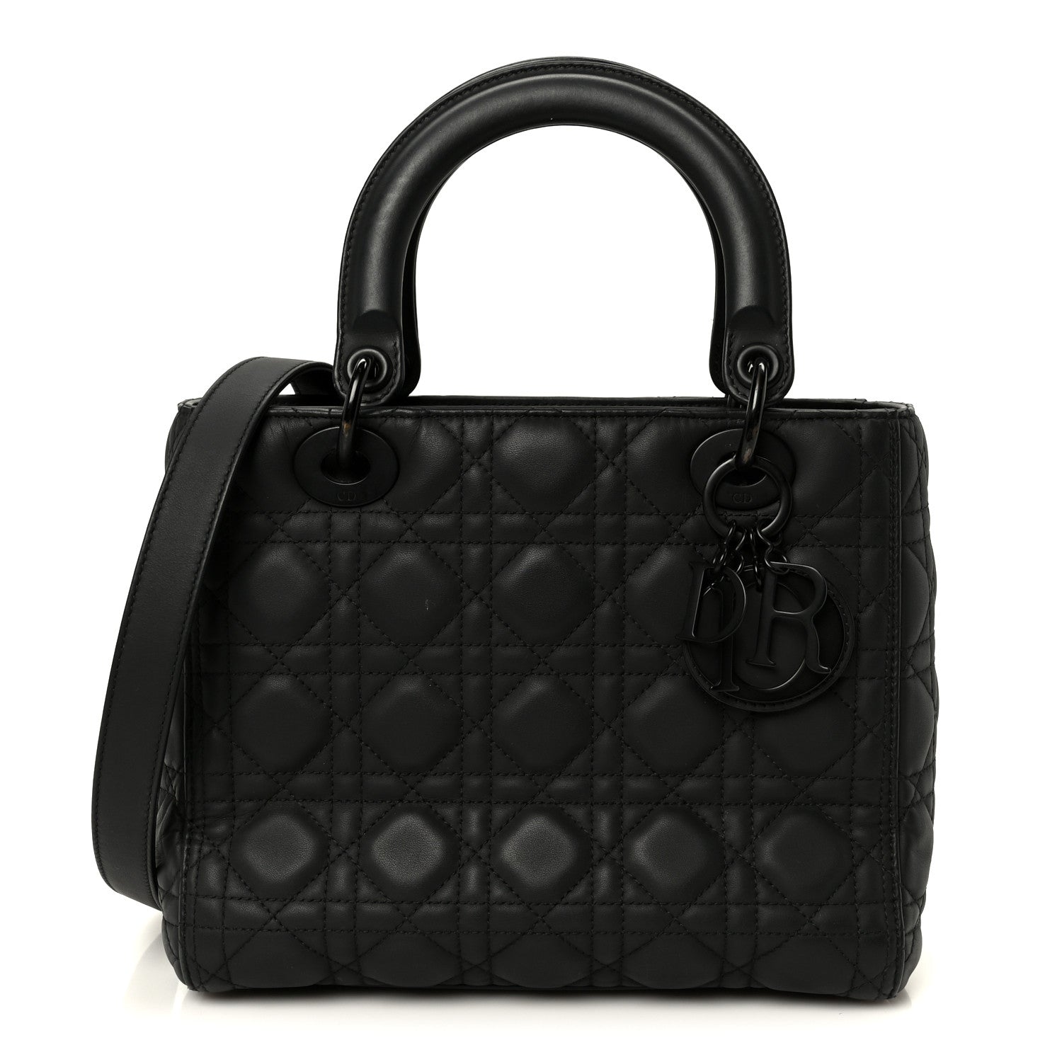Christian Dior Ultra Matte Calfskin Cannage Medium Lady Dior Black 1 of 10