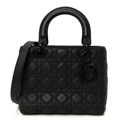 Christian Dior Ultra Matte Calfskin Cannage Medium Lady Dior Black 1 of 10