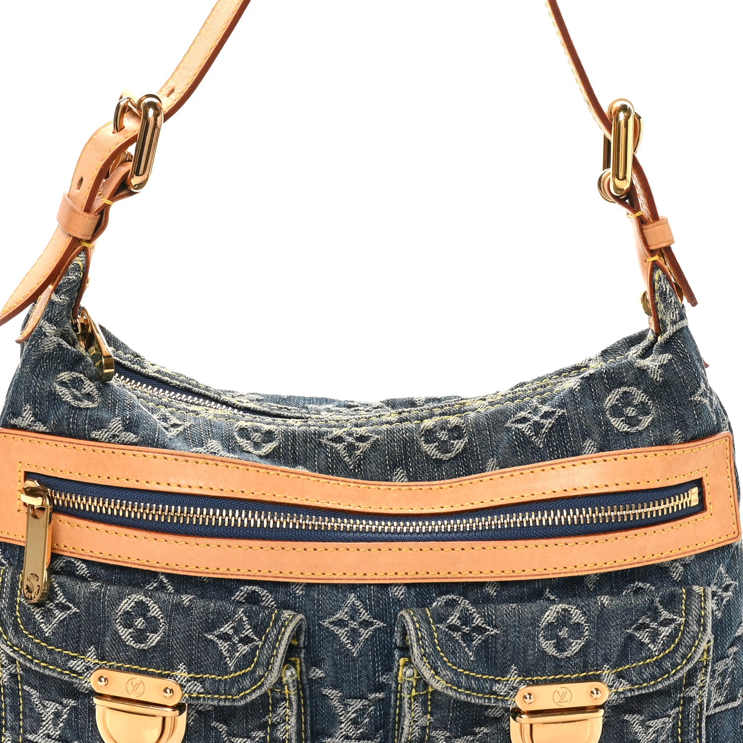 Louis Vuitton Monogram Denim Baggy PM Blue 6 of 8