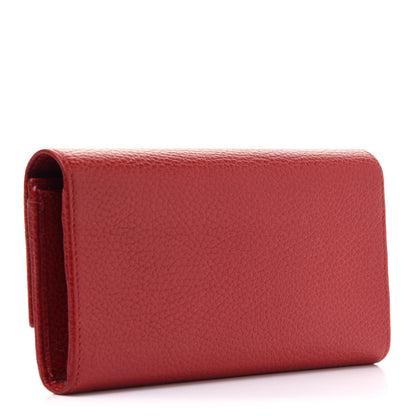 Gucci Dollar Calfskin GG Marmont Continental Wallet Hibiscus Red 3 of 9