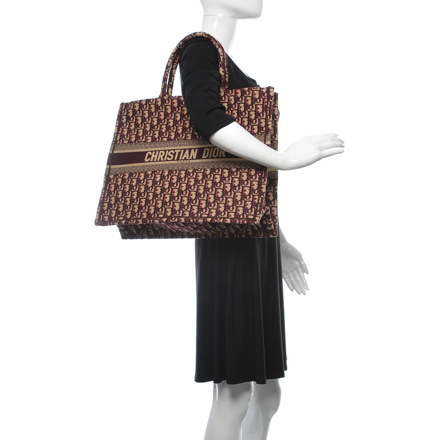 Christian Dior Oblique Large Book Tote Burgundy Multicolor 2 of 11