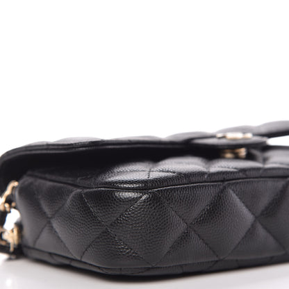 Chanel Caviar Quilted Flap Phone Holder With Chain Black 6 of 12